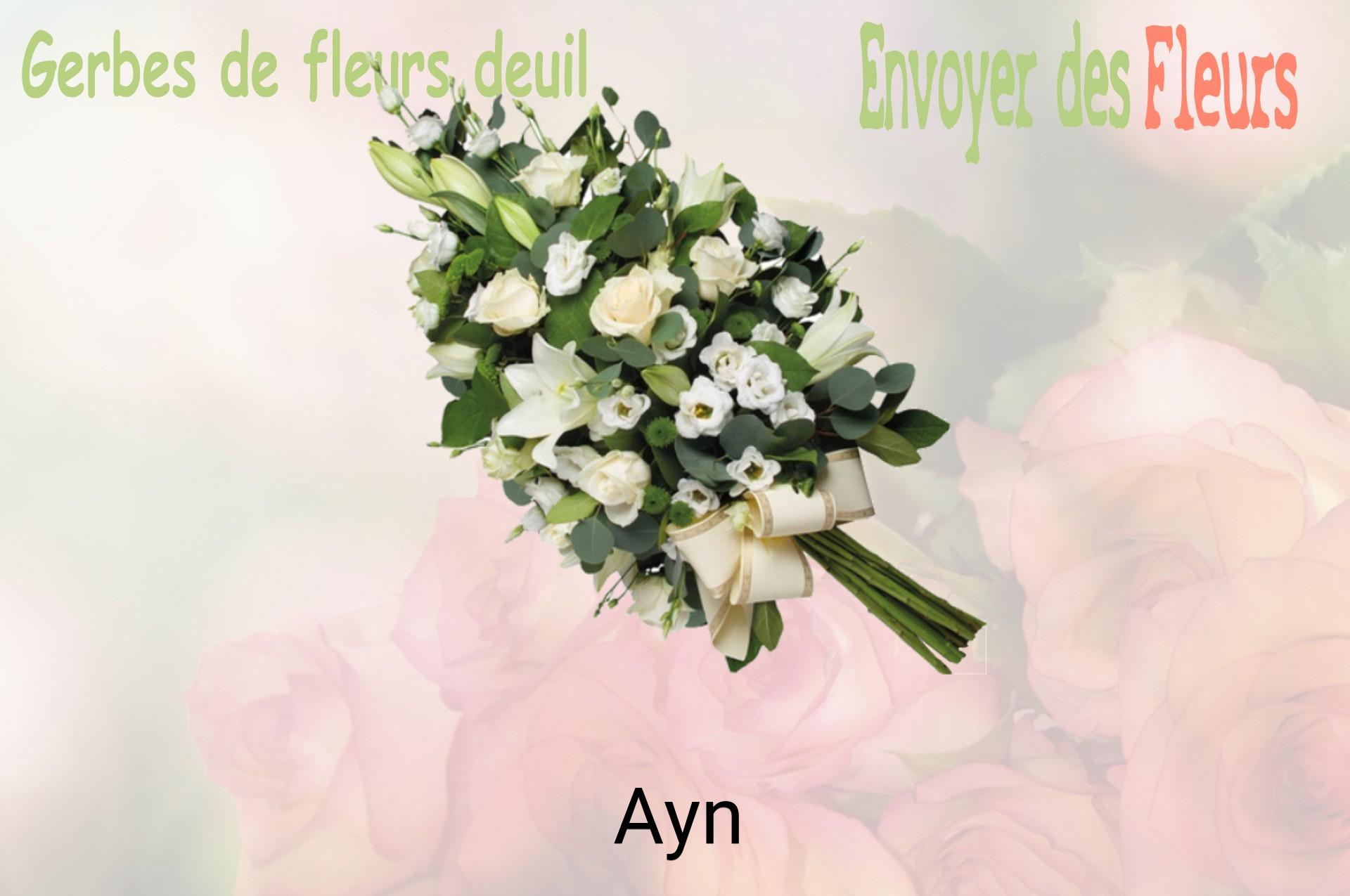 Gerbe de fleurs de deuil livrée à Ayn